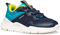 Geox J Loftus Boy C Sneaker, Navy/Turquoise, 39 EU