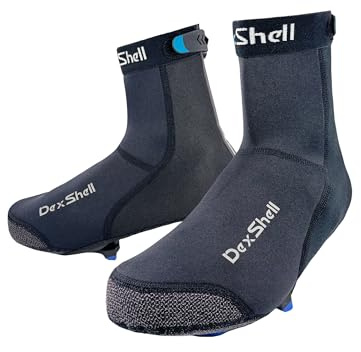 DexShell Heavy Duty Biking Overshoes for Men and Women, Waterproof Neoprene Cycling Shoe Covers for Cold Season, Unisex MD, Black