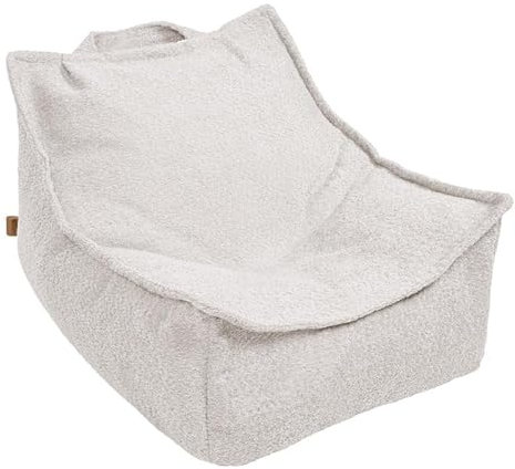 MEOWBABY Sitzsack Kinder – Bequemer Kindersessel mit Füllung – Sitzsack Kinderzimmer – Weicher Bodensessel für Kleinkinder – Waschbarer Bezug – Kindersitzsack für Mädchen & Jungen, Boucle, Ecru