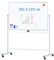 maxtek Whiteboard mit Ständer 150 X 120cm, Doppelseitiges Magnetisches Aluminiumrahmen Mobiles Whiteboard mit Stifte, Schwämme, Tafellöscher