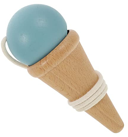 Toyvian Juguete Kendama de Madera Azul para Ejercicios de Coordinación y Desarrollo de Habilidades Motoras Finas, Divertido y Portátil para Niños y Adultos