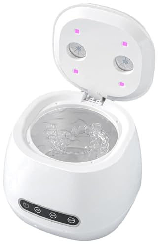 Qutalmi Limpiador De Retenedores - Limpiador Ultrasónico de Correas de Reloj de 52khz | Aparato Portátil con UV para Limpieza de Dentaduras Postizas, Protectores Bucales, Joyas y Alineadores para