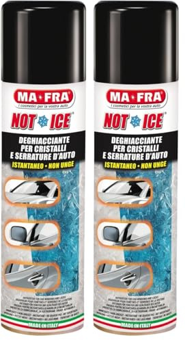 Ma-Fra Not Ice, Deghiacciante Spray per Cristalli e Serrature Auto, Dissolve Istantaneamente Il Ghiaccio dal Parabrezza e Non Lascia Aloni, Rallenta la Formazione di Ghiaccio, Non Unge, 300 ml