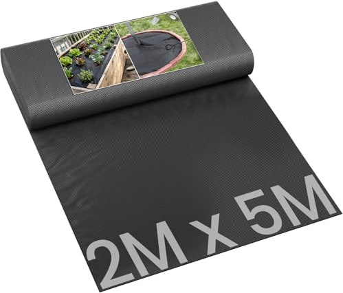 Velway Unkrautvlies Gartenvlies 50g/m² 2x5m - Wasserdurchlässig & UV-Stabil Gartenvlies Reißfestes Unkrautfolie Gegen Unkraut Mulchvlies für Garten Hochbeet Gemüsegarten Landschaftsgestaltung
