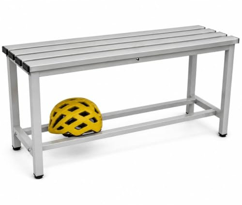 TwinThink Banco Vestuario Metálico para Gimnasio y Escuelas (Gris)
