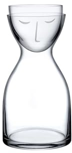 Mr. & Mrs. Night Carafe Water Set, Elegant Crystal Carafe & Glass Set for Bedroom, Office & Home, Premium Design for Stylish Hydration & Décor, Ideal Gift for All Occasions (1, Clear, 28 3/4)