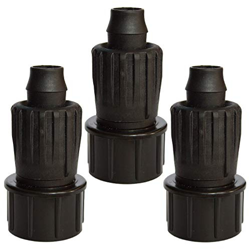 Habitech 3-Pack 1/2 Inch Drip Irrigation Tubing to Faucet/Garden Hose Adapter - Reusable Connector Fittings for Most Rain Bird, Orbit, Dig, Toro 1/2 or 5/8 Tubing x 3/4 FHT