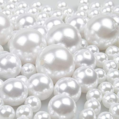 Yixuan Förborrade Konstpärlor i ABS Lösa Pärlor 70 st 12mm/20mm/30mm, Imitationspärlor med Hål för Hantverk, DIY-smycken, Vasfyllning, Bröllopsdekoration Heminredning