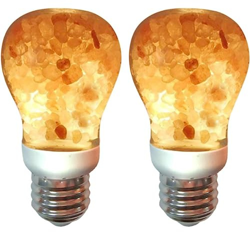 Himalayan Glow Salt Light Bulbs 60-Watt Equivalent, Warm Amber Glow, 7 watts, 2 Count (Pack of 1)