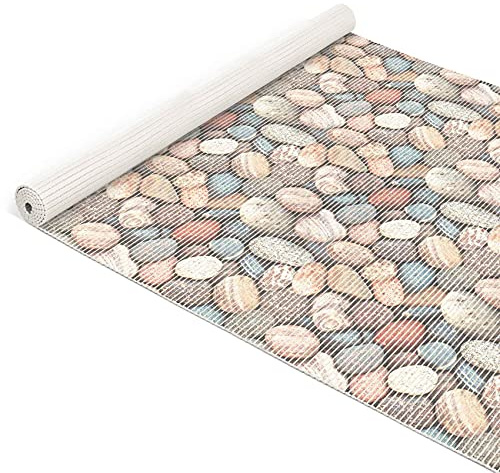ANRO Weichschaummatte Badematte Bad Dusche WC Vorleger Teppich Antirutsch Badläufer Steine Beige Breite 130x200cm