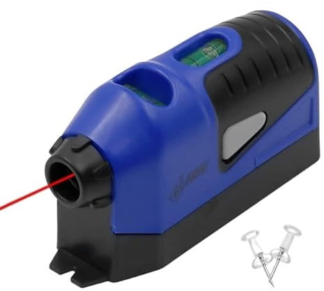 ALLZZY Outil de Niveau à Bulle Vertical Niveau Laser Laser Droit L'outil de jauge de Mesure de Ligne de Niveau guidé par Laser (Color : Blue)