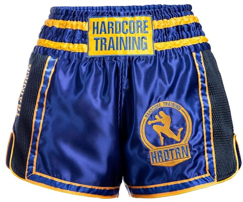 Hardcore Training Muay Thai Shorts Herr Kickboxning MMA Kampsport Sparring Boxning (DE/NL/SE/PL, Alfa, 3XL, Regelbunden, Regelbunden, Blue)