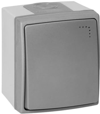 Miratic Lichtschalter Aufputz mit Hintergrundbeleuchtung Hochwertiger Wechselschalter Aufputz Lichtschalter Aufputz Robuster und Langlebiger Lichtschalter IP55 (mit Hintergrundbeleuchtung)