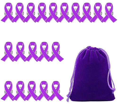 20 broches ruban violet avec 1 étui violet, broches en métal, broches exquises, broches pour femmes, accessoires de vêtements, accessoires de conception personnalisés