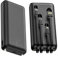 Powerbank 20000 mAh, caricabatterie portatile con cavi integrati, power bank USB-C a 4 uscite e torcia, batteria esterna per iPhone, iPad Samsung Tablet (nero)