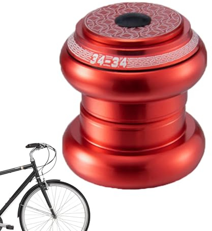 Luckxing Cuffie per mountain bike, scooter, set di sterzo per biciclette in lega di alluminio, cuscinetti a forcella dritti, dado di espansione per mountain bike