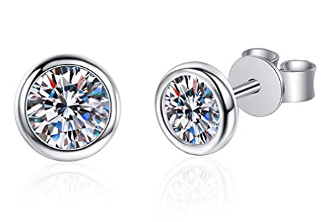 moissanite örhänge för kvinnor män 0.6ct 1ct runda diamantörhängen d colorl moissanite örhängen 1