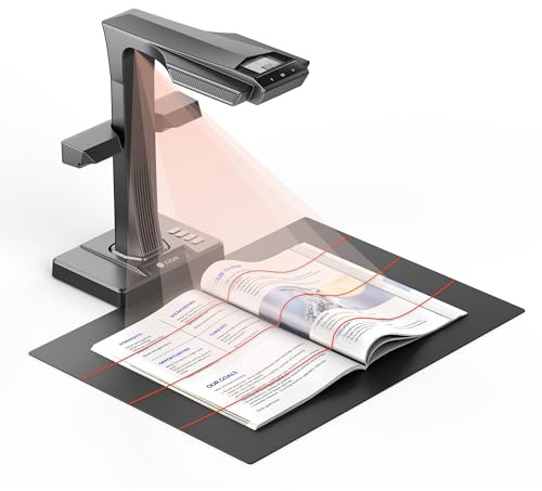CZUR ET16 Plus Book Scanner A3/A4 Scanner Professional OCR Document Scanner with 16 MP 250 DPI, Auto-Flatten, Book Scanner for Personal Library, School, Czur Scanner Support HDMI, Windows/macOS
