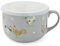 Cooksmart Hen House Lane Tasse à soupe | Tasse en grès de 600 ml avec couvercle en plastique | Motif rustique de poule de ferme | Passe au lave-vaisselle et au micro-ondes | Idéale pour les soupes et