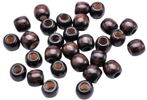 Holzperlen mit großem Loch, natürliche Perlen, afrikanische Haarringe, Dreadlock-Zubehör zum Flechten und Locs Haarschmuck