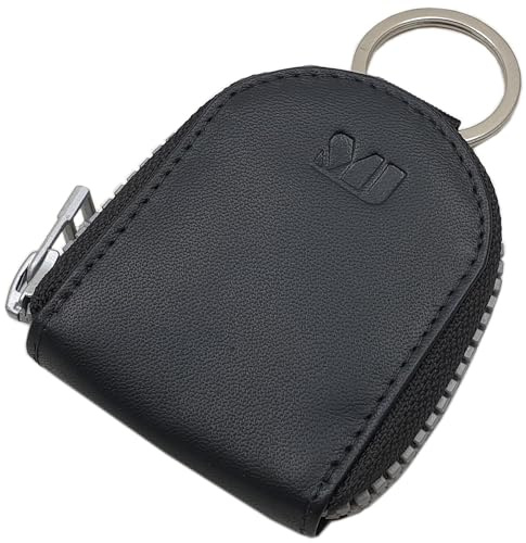 Porte-monnaie/porte-monnaie/porte-monnaie/porte-monnaie en cuir de chèvre Nappa avec anneau porte-clés en noir, Noir , Taille unique, Moderne