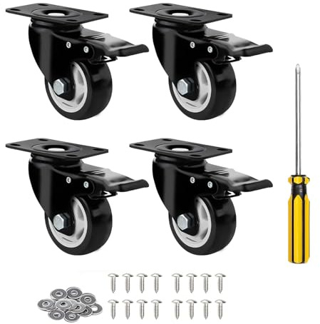 YIUBCZOQI Ruedas para Muebles Pesados 100mm con 4 Doble Freno Carga de 700KG