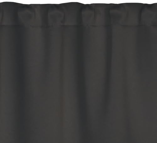 Atout Ciel Rideau 100% occultant Non feu M1 à Galon fronceur 140x180cm prêt a Poser, Gris foncé