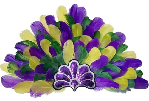 Fituenly Copricapo con Paillettes Glitterate, Piume E Paillettes, Copricapo Vintage con Piume Carnevale per Feste in Maschera