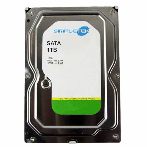 SIMPLETEK - Hard Disk Interno HDD 3.5 SATA 6Gb/s 1TB | 5400 RPM 64MB Cache | Disco Rigido per DVR NVR DVR Archiviazione Dati (Ricondizionato)