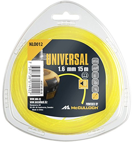 Filo Silenzioso per Decespugliatore Universal Nlo012: Filo di Ricambio per Tagliabordi, Lunghezza 15 M, Ø Filo 1,6 Mm, Tecnica Brevettata per Funzionamento Silenzioso (Cod. Art. 00057-76.163.12)