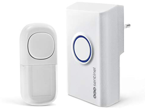 SCS Sentinel - CSF0092 - Carillon Sans Fil Sans Pile - Sonnette Connectée - Portée 80 m en Champ Libre - Signal Sonore et Lumineux - IP55 - OneBell 80 Eco