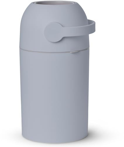 Cubo de pañales para bebé, sistema patentado de parada de olores, utiliza cualquier bolsa de basura, palanca con una mano libre, rollo de bolsa incluido (azul hielo)
