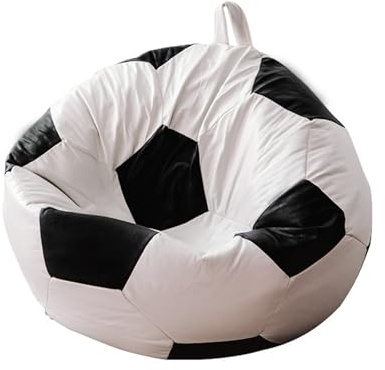 Treer Bean Bag Covers, Football Beanbag Chair Cover Large for Adult & Kids, Oxford cloth Bean Bag Chair Sofa Cover - Stuffed Toys Storage Bag, Without Filling (White,80cm/31.5in)