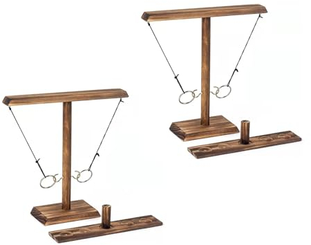 2 anelli Toss Game, giochi di lancio ad anelli da tavolo, ganci fatti a mano, per feste e adulti.