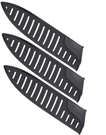 CIYODO 3 Piezas Cuchillo Caso Manga Cortadora Cubrir Protector Cortador Protector De La Cubierta Del Cuchillo Carnicero Cubierta De Cuchillo Vaina Negro Dedo Black