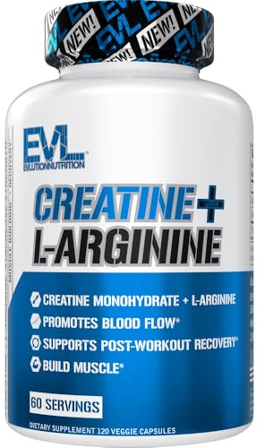 Creatine Plus L-Arginine, 120 Veggie Capsules, EVLution Nutrition