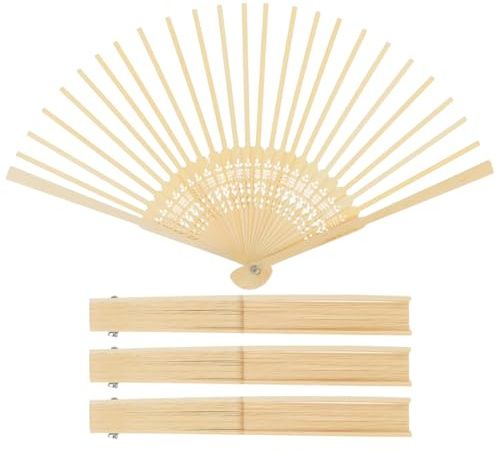 TOPBATHY Set di cornici a ventaglio con finitura non finita, cornici pieghevoli per ventagli in materiale beige per personalizzazione e decorazione