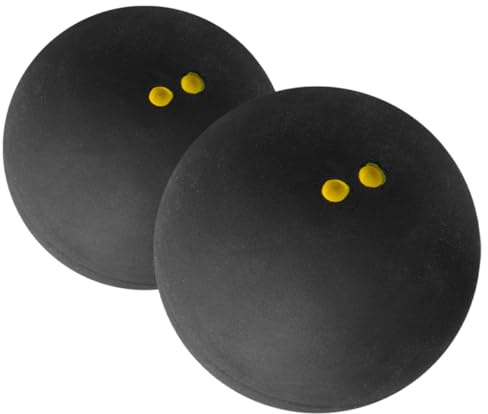 ELAYARD Lot de 2 Balles de Squash à Double Point Jaune en Caoutchouc Ultra Lentes Haute Élasticité pour Entraînement et Compétition Adaptées à la Pratique en Salle et Amélioration des