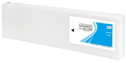 Cartuccia d'inchiostro da 300 ml con chip compatibile con stampante ColorWorks TM-C7500 C7500 con inchiostro speciale per carta patinata(Cyan)