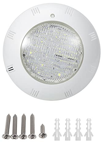 Juqrelith Luz Subacuática LED 15W, AC12V, Blanco RGB - Alta Resistencia, IP68 Impermeable, Iluminación para Piscinas (Luz Blanca 15W)