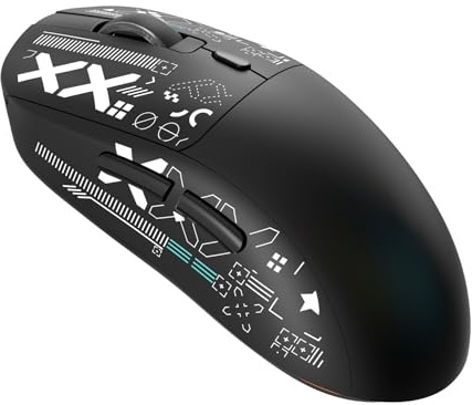 Elprico Gaming Mouse with Charging Dock, Tri Mode 2.4G/Wired/BT Wireless Mouse, 7 Programmable Buttons, 650mAh Battery, 1000Hz Polling Rate, 12000 Dots per Inch for PC Laptop (Black)
