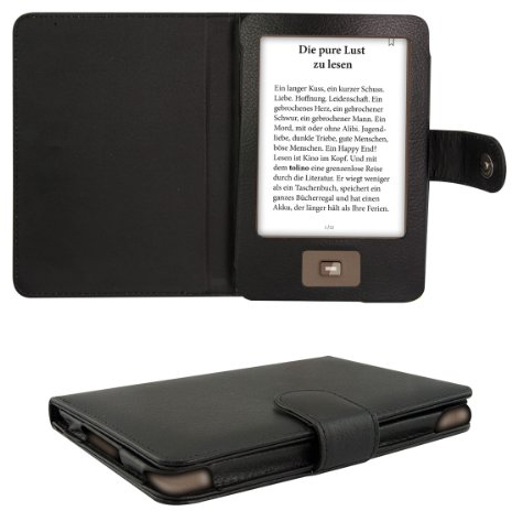 kwmobile Flip Hülle Case kompatibel mit Tolino Shine - eReader Tasche Schutzhülle Cover Schwarz