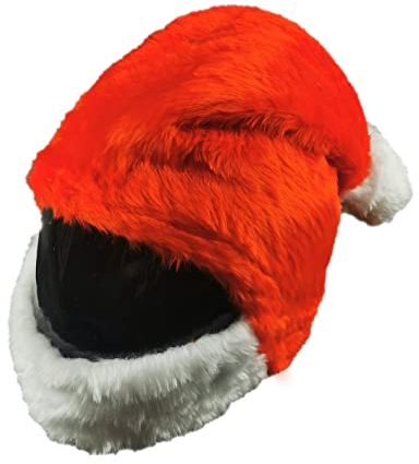 FunnyRiders Stoff-Cover für Motorradhelm Weihnachtsmann - Lustiger Helm-Überzug, toller Hingucker - Zubehör für Motorradhelme, gegen Staub, Stöße & Kratzer - Einheitsgröße - Weihnachten Santa Hut