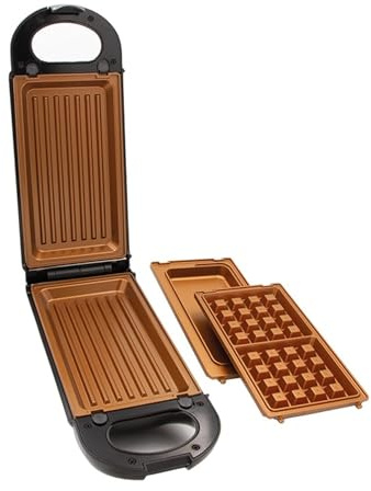 Livington Flip Switch - Multifunktions-Gril - inkl 3 Einsätze - Kontaktgrill - Grillen, Toasten, Backen, Überbacken & Rösten - Waffeln, Toast, Omlette