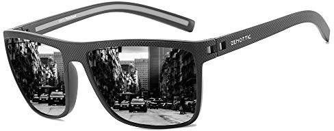 ZENOTTIC Polarised Sunglasses for Men Lightweight TR90 Frame UV400 Protection Square Sun Glasses
