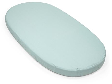 Stokke Sleepi Spannbetttuch V3, Dots Sage - Weiche Bettwäsche für süße Träume - Hergestellt für Stokke Sleepi Bett - 100% feiner Baumwollperkal - Waschbar