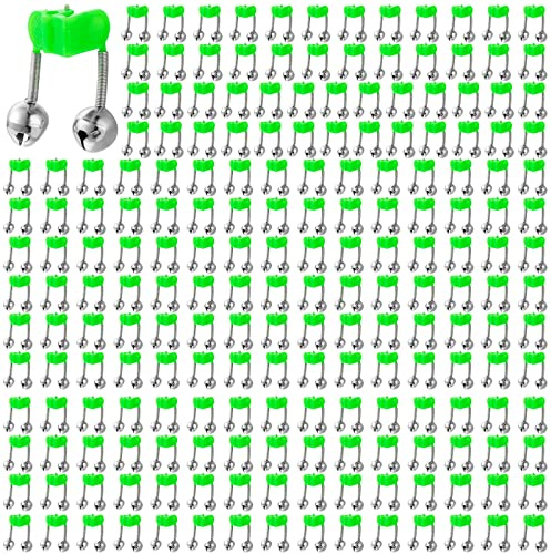 Honoson 200 Pcs Plastic Fishing Bells Clip on Fishing Rod Alarm Bell Fish Bite Alarm Fishing Bite Indicators with Dual Alert Bells