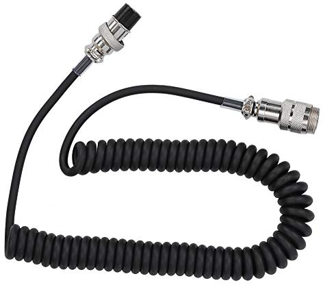 Cavo di Prolunga per Microfono a 8 Pin Connettore per Microfono a 8 Pin Abs Nero Pratico Cavo per Microfono di Prolunga a Spirale a 8 Pin Cavo Maschio Femmina