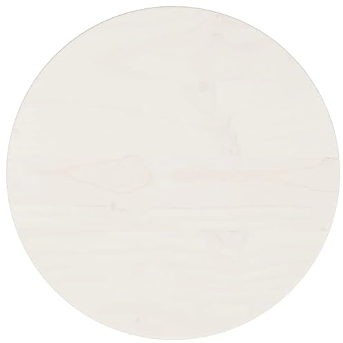Bussandri Exclusive - Tischplatte Weiß Ø30x2,5 cm Massivholz Kiefer