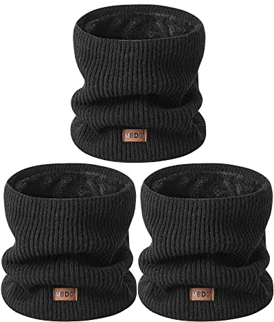 MSDC Écharpe Homme Hiver 3 Pièces, Tour de Cou Chaud Écharpe Tubulaire Femme Thermique Épais avec Doublure en Polaire pour Temps Froid, Écharpe Boucle Écharpe Col Homme Masque Facial de Ski, taille